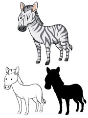 Set of zebra cartoon