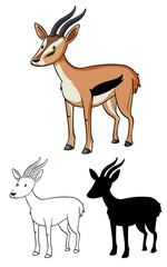 Set of gazelle cartoon