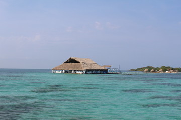 tropical beach hut