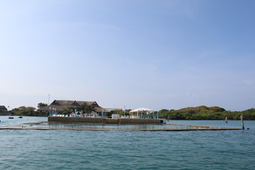 tropical beach with boats