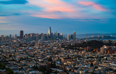 San Francisco Skyline At Sunset