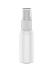 Blank plastic spray bottle for branding and mockup, 3d render illustration.