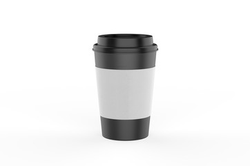 Blank paper Coffee Cup For Branding, 3d render illustration.