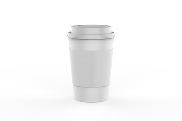 Blank paper Coffee Cup For Branding, 3d render illustration.