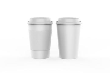Blank paper Coffee Cup For Branding, 3d render illustration.
