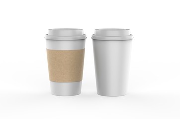Blank paper Coffee Cup For Branding, 3d render illustration.