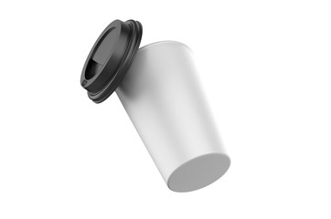 Blank paper Coffee Cup For Branding, 3d render illustration.