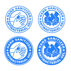 Hand Sanitizer And Antibacterial Stamp Symbol vector Illustration.