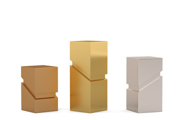 Mock up geometric shape podium for product design. 3D illustration.