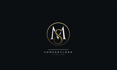 MS SM M S Letter Logo Design Icon Vector Symbol - obrazy, fototapety, plakaty
