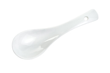 ceramic spoon isolated on white background ,include clipping path