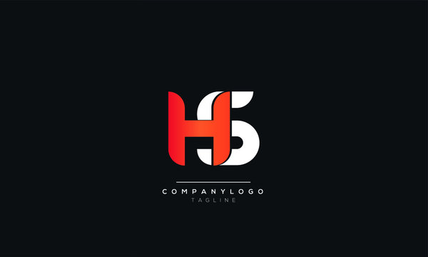 HS SH H S Letter Logo Design Icon Vector Symbol