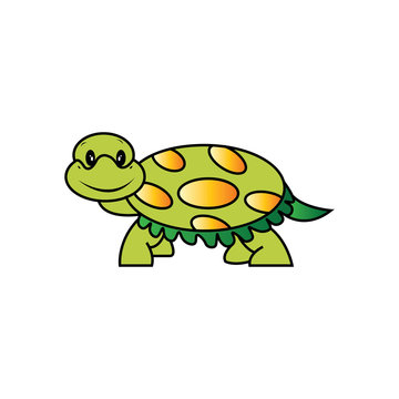 Unique funny turtle logo vector design illustration