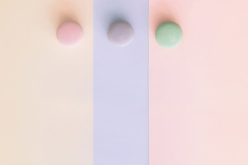 Macarons on pastel background