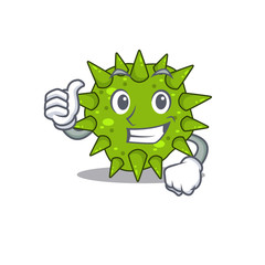 Vibrio cholerae cartoon character design making OK gesture
