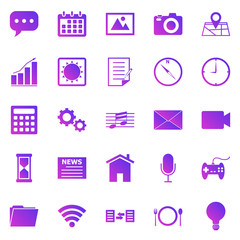 Application gradient icons on white background