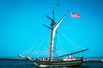 Tall ship sailing in South Haven Michigan