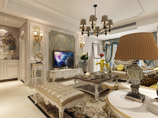 3d render of luxury home interior, living room