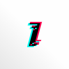 Initial Letter I with Glitch Effect