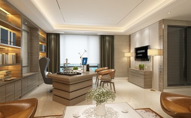 3d render of modern working office