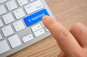 Online learning concept. Internet lesson concept using a laptop computer.