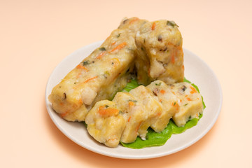 Chinese dishes Chaoshan snack potato rolls are on the plate