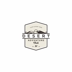 desert landscape retro hipster vintage for hiking adventure club team logo design inspiration badge label sticker
