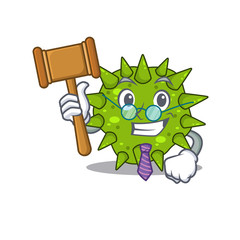 A humble judge of vibrio cholerae cartoon character design wearing glasses