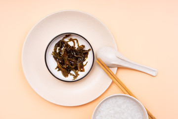 Chinese Chaoshan Breakfast White Congee Side Dish