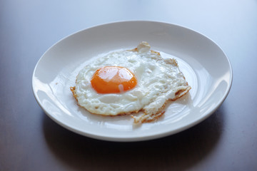 皿に置いた目玉焼き