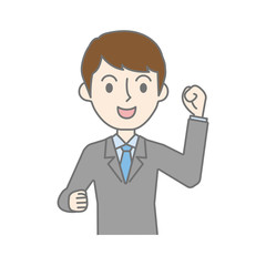 ガッツポーズをするビジネスマン
