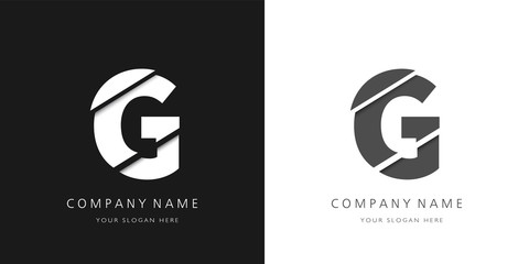 G letter modern logo broken design	