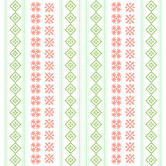 Cute stitches embroidery style for fabric cotton design.