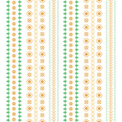 Cute stitches embroidery style for fabric cotton design.