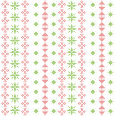 Cute stitches embroidery style for fabric cotton design.