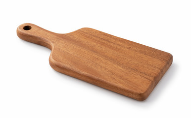 Cutting board placed on a white background