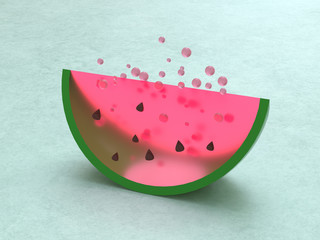 abstract cartoon watermelon 3d rendering
