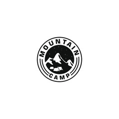 camping logo badge .mountain camp
