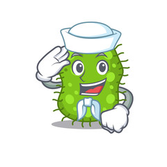 Sailor cartoon character of escherichia with white hat