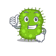 Escherichia cartoon character design making OK gesture