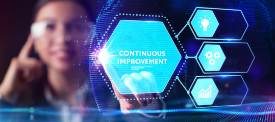 Fototapeta premium Business, Technology, Internet and network concept. Digital Marketing content planning advertising strategy concept.Continuous improvement