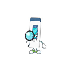 Smart Detective of digital thermometer cartoon character design concept