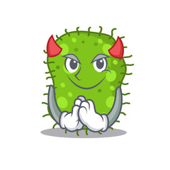 Escherichia dressed as devil cartoon character design style