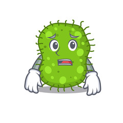 Cartoon design style of escherichia showing worried face