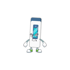 Mascot design style of digital thermometer with angry face