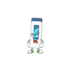 Digital thermometer cartoon character design with mad face
