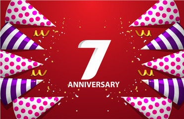 7 Years Anniversary Celebration Vector Template Design Illustration
