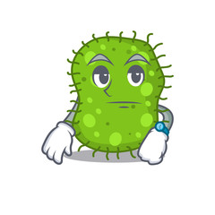 Mascot design of escherichia showing waiting gesture