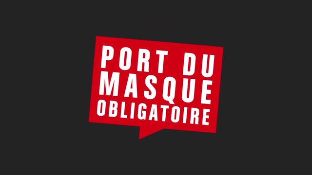 port du masque obligatoire- vecteur animation