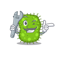 A picture of escherichia mechanic mascot design concept